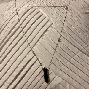 Alex and Ani adjustable necklace with black stone .